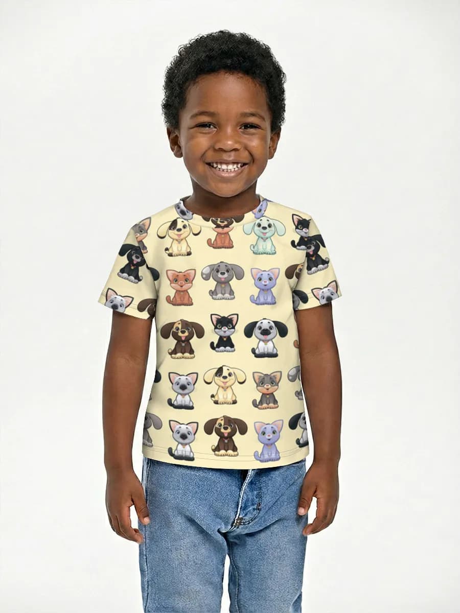 Boys' basic cotton T-shirt
