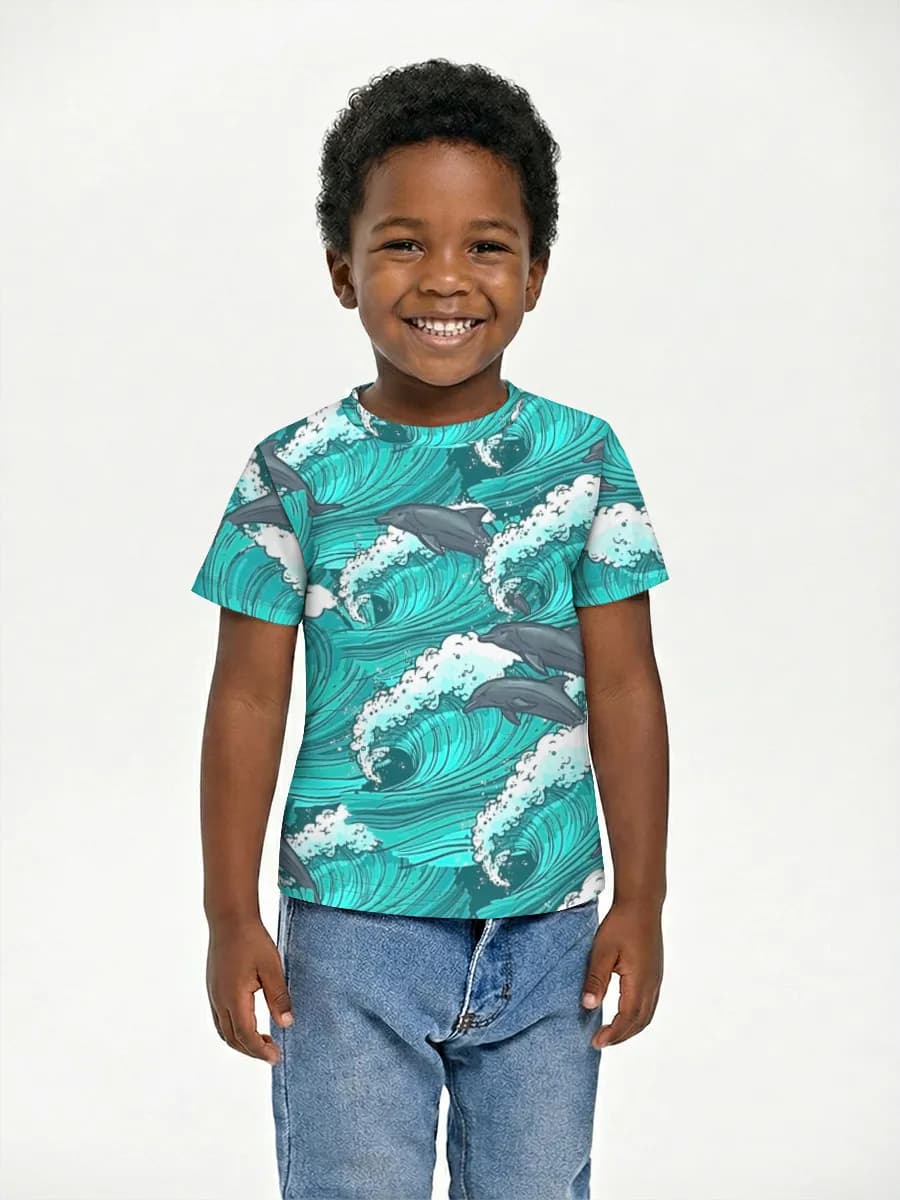 Basic Baumwoll-T-Shirt Jungen