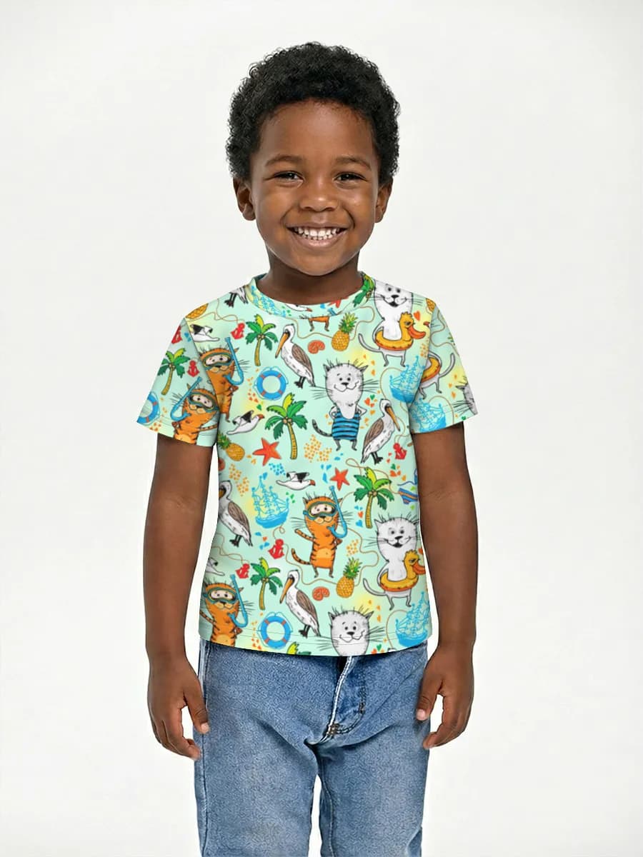 Boys' basic cotton T-shirt