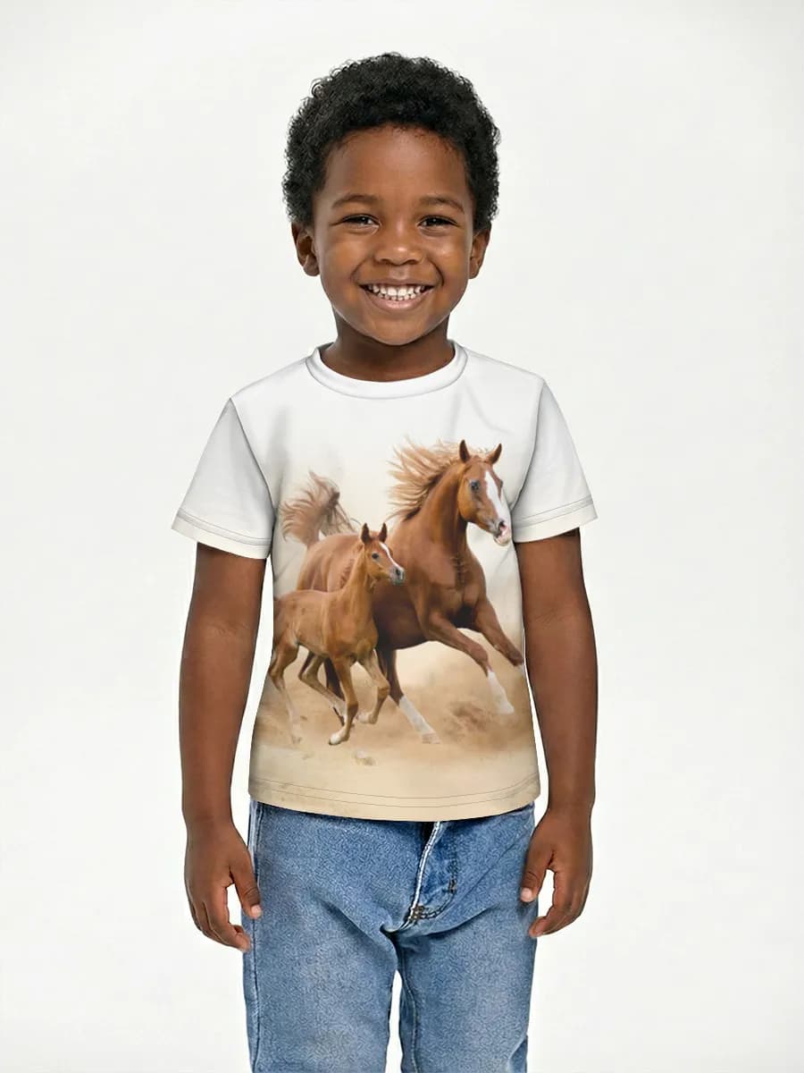 Boys' basic cotton T-shirt