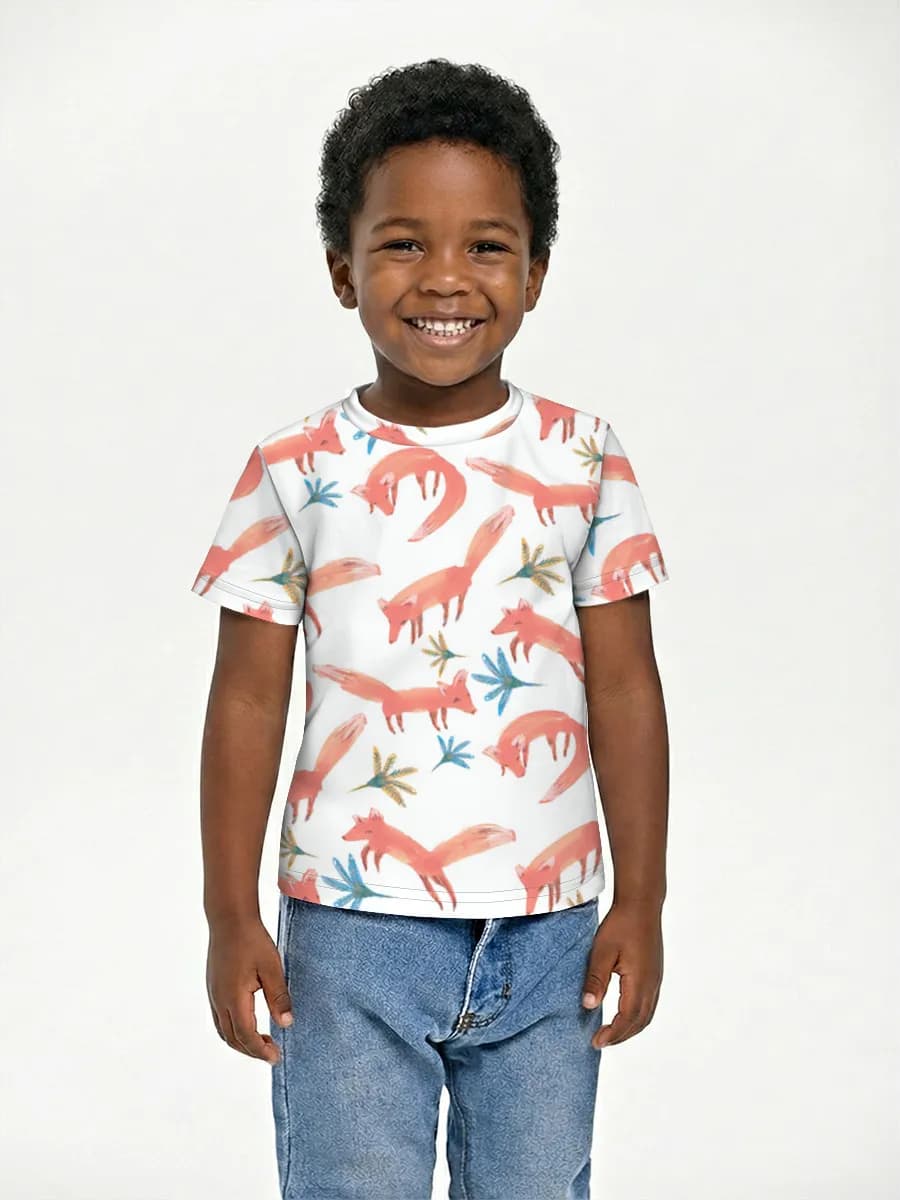 Basic Baumwoll-T-Shirt Jungen