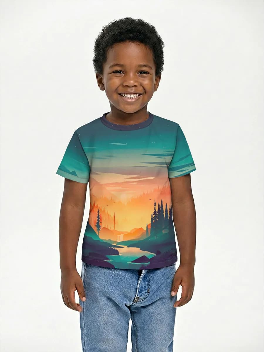 Boys' basic cotton T-shirt