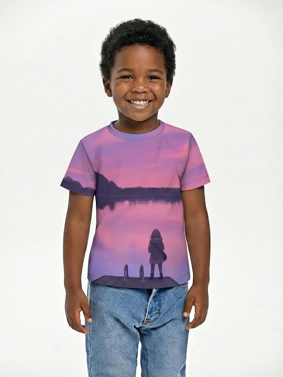 Basic Baumwoll-T-Shirt Jungen