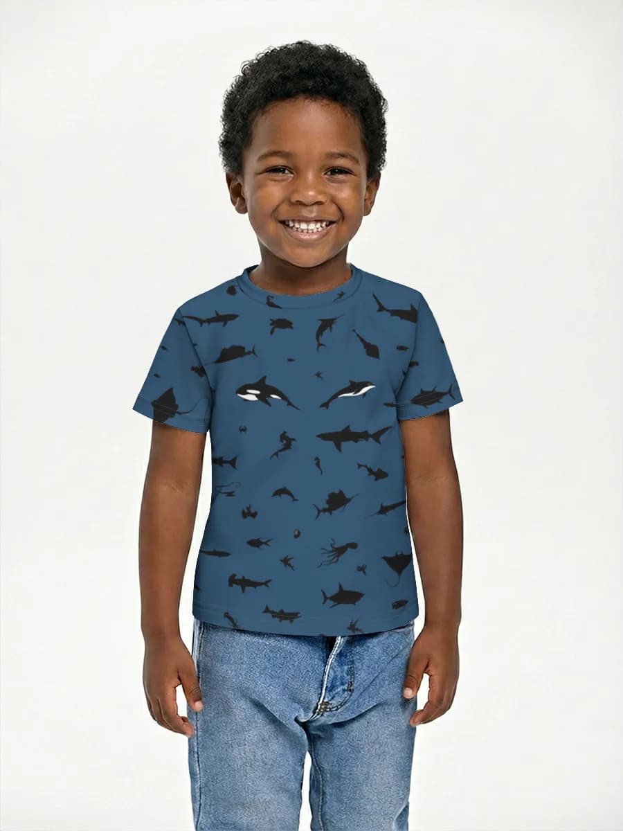 Basic Baumwoll-T-Shirt Jungen
