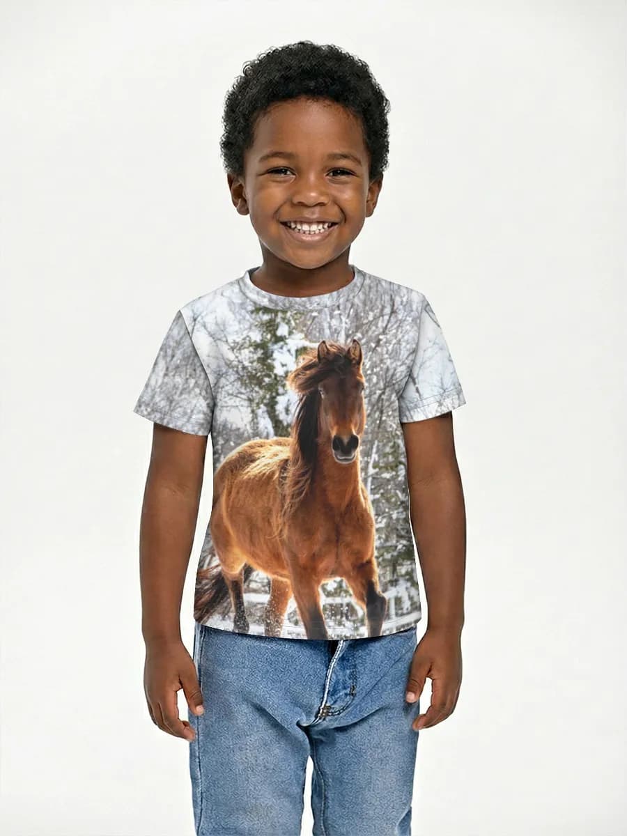 Basic Baumwoll-T-Shirt Jungen