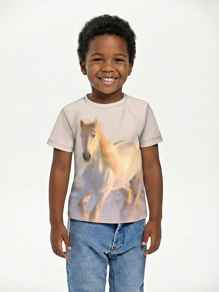 Boys' basic cotton T-shirt