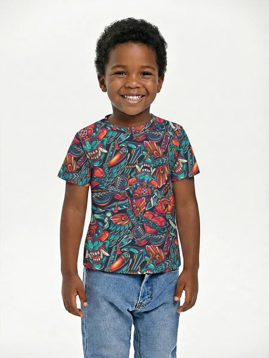 Basic Baumwoll-T-Shirt Jungen