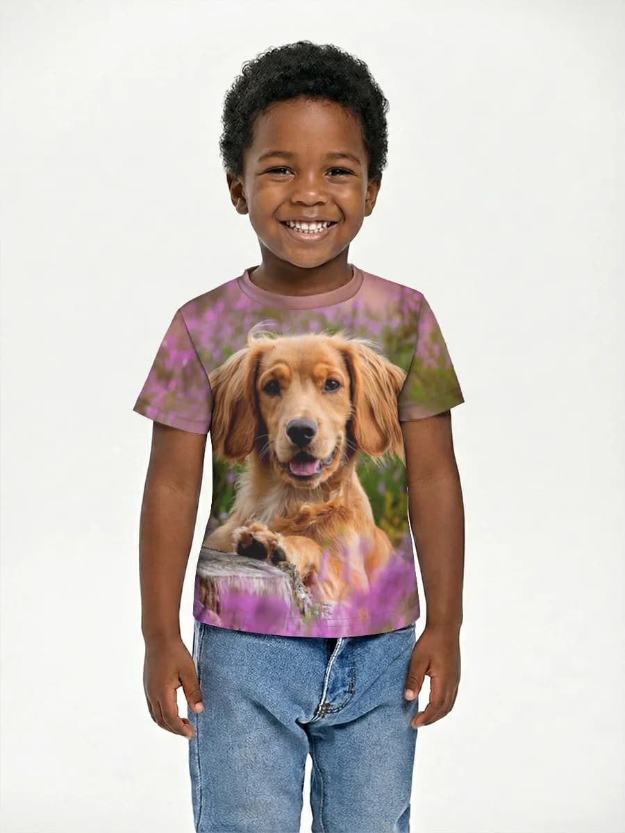 Boys' basic cotton T-shirt
