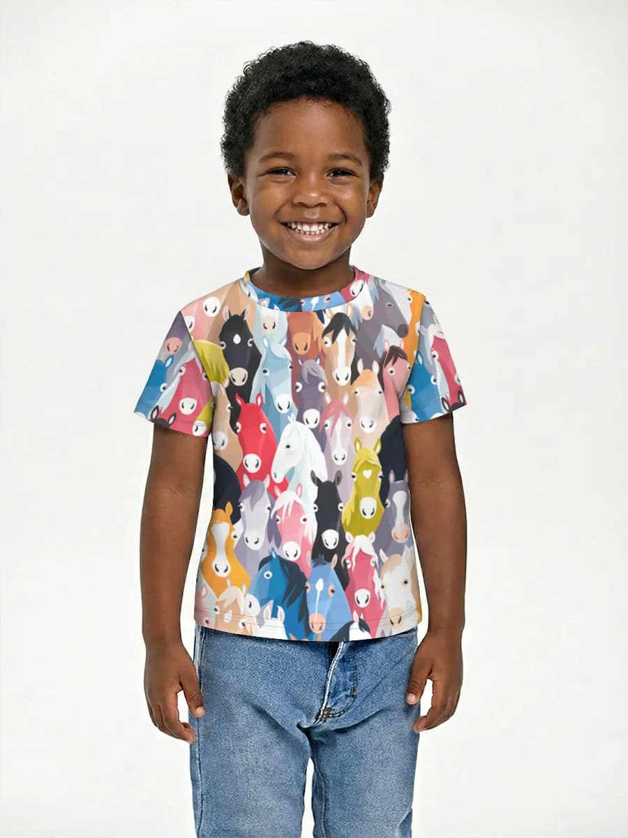 Boys' basic cotton T-shirt