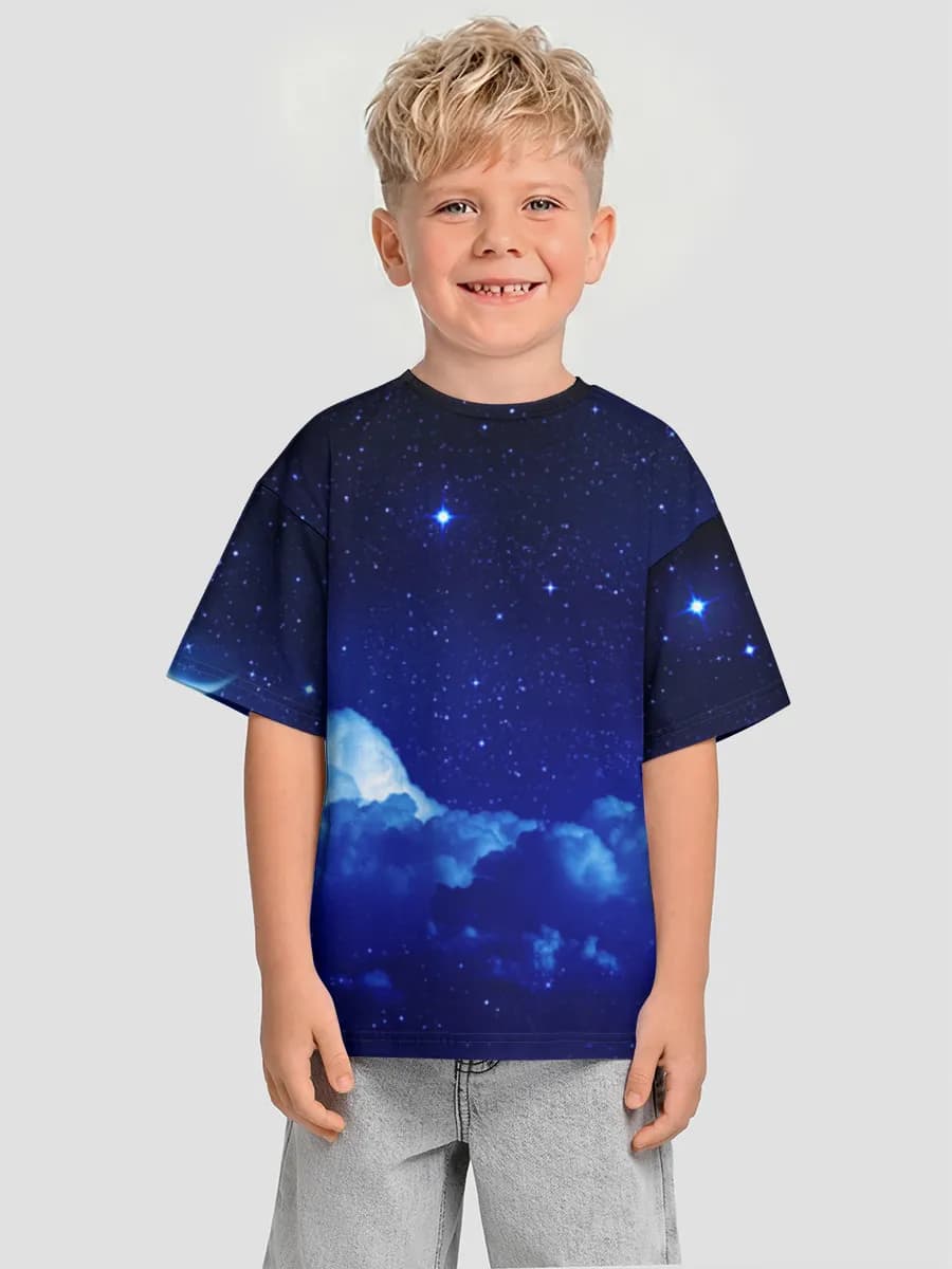 Oversized Baumwoll-T-Shirt Jungen