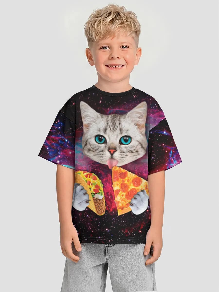 Boys' oversized cotton T-shirt