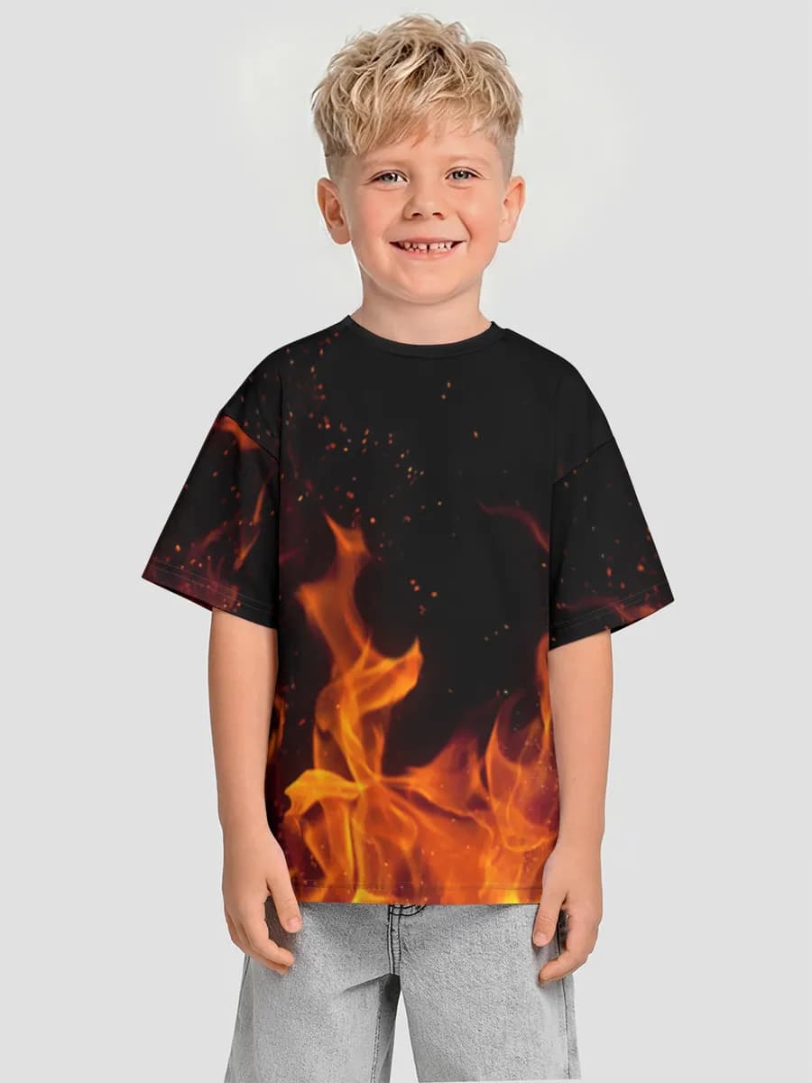 Boys' oversized cotton T-shirt