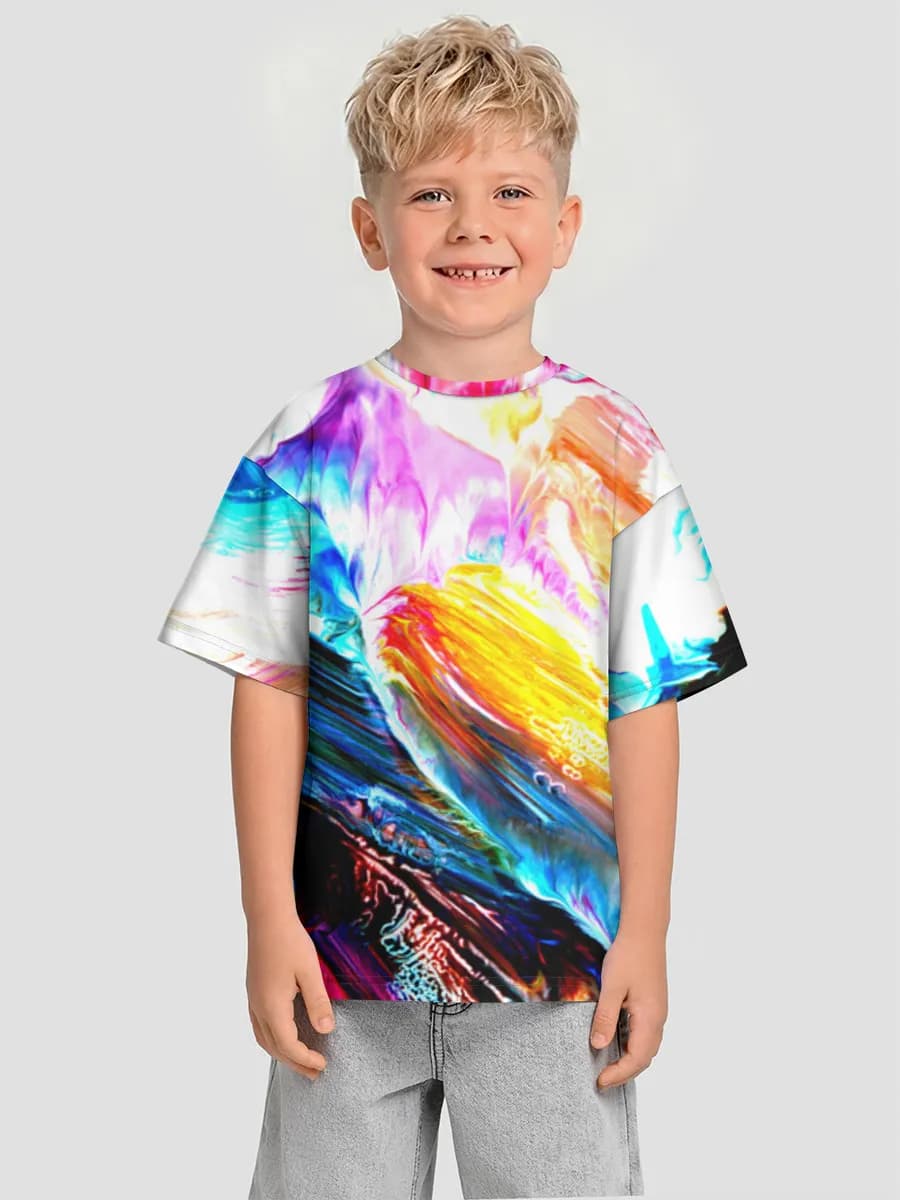 Boys' oversized cotton T-shirt