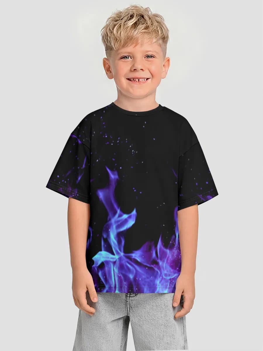 Boys' oversized cotton T-shirt