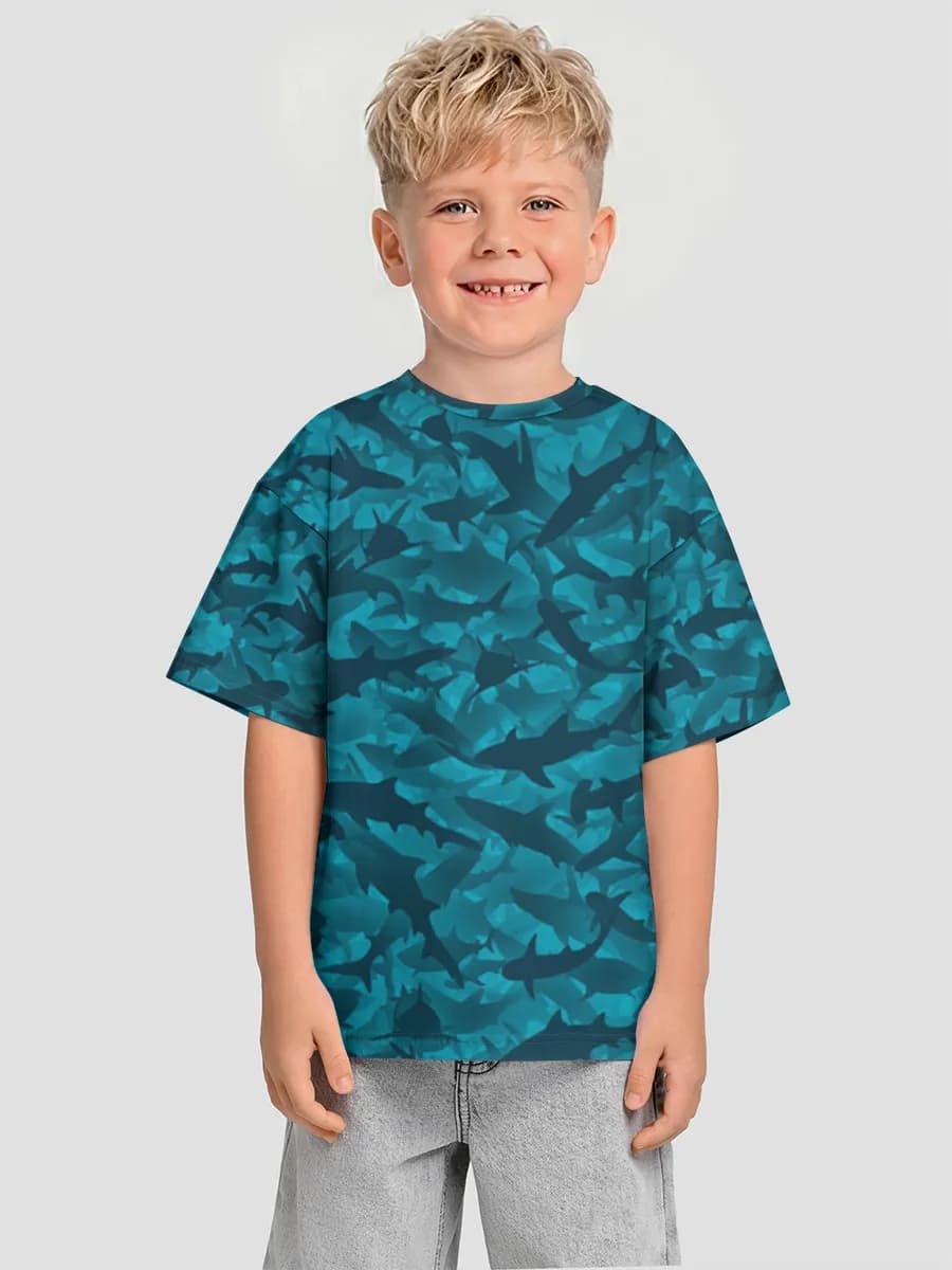 Boys' oversized cotton T-shirt