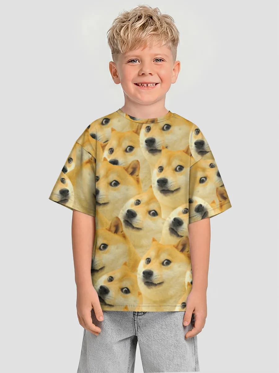Boys' oversized cotton T-shirt