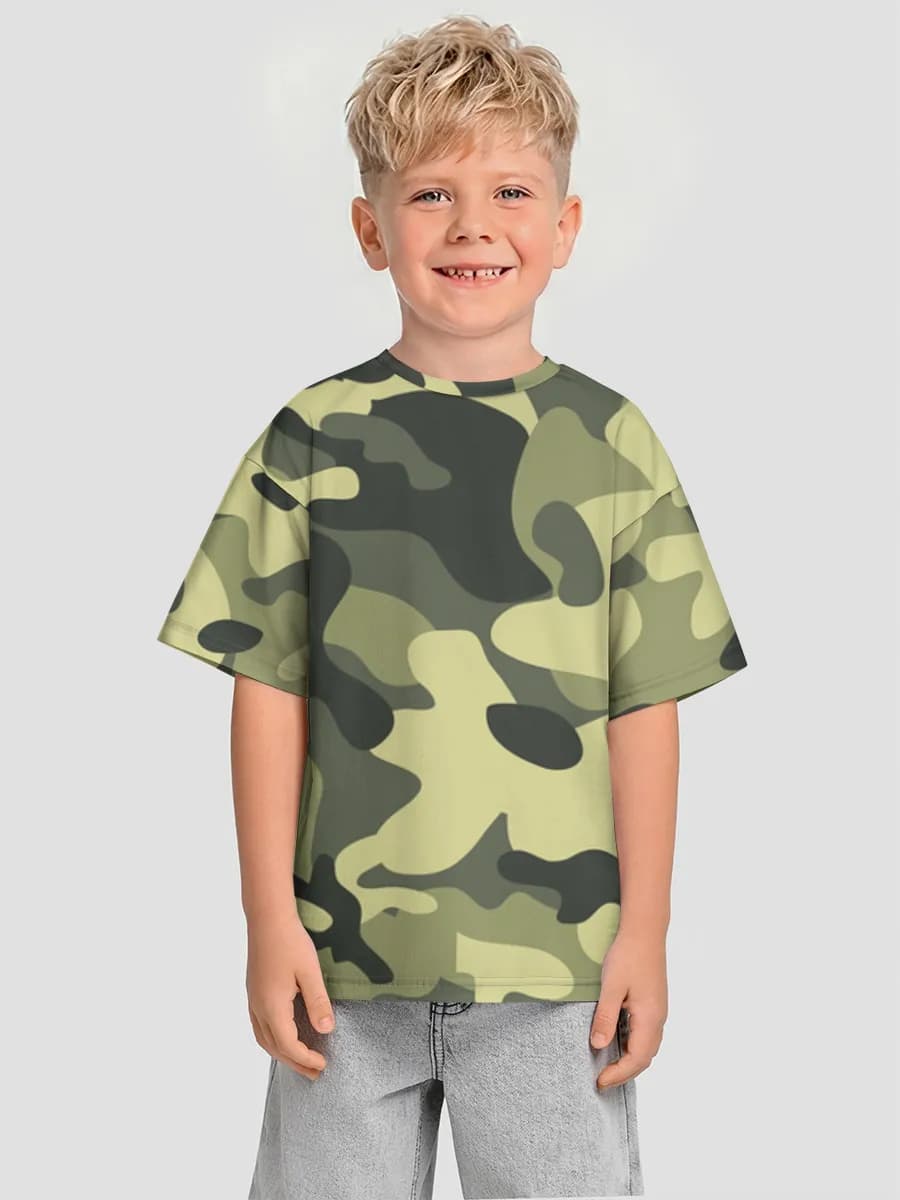 Boys' oversized cotton T-shirt