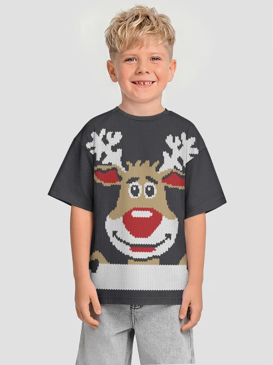 Boys' oversized cotton T-shirt