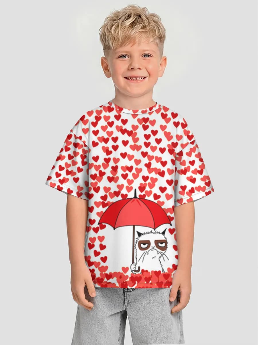 Boys' oversized cotton T-shirt