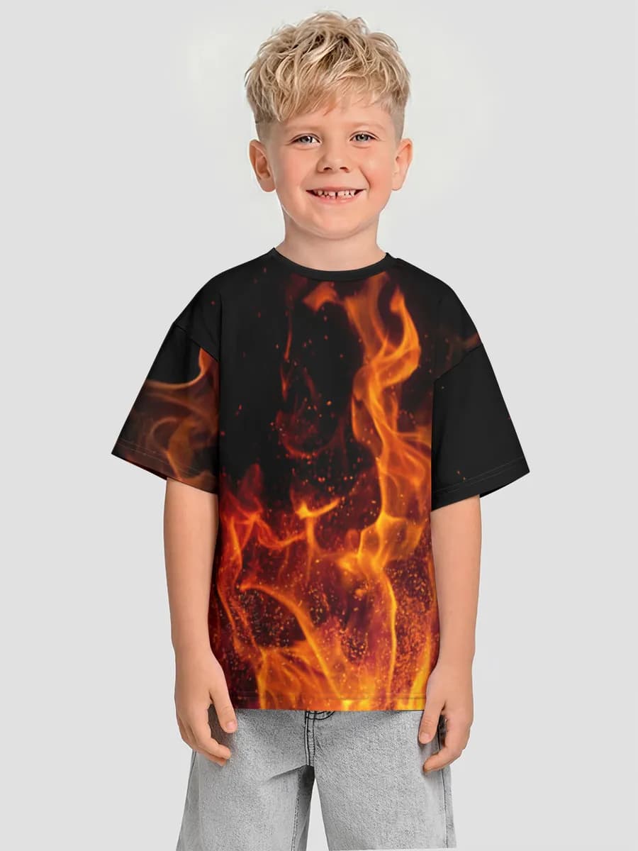 Boys' oversized cotton T-shirt
