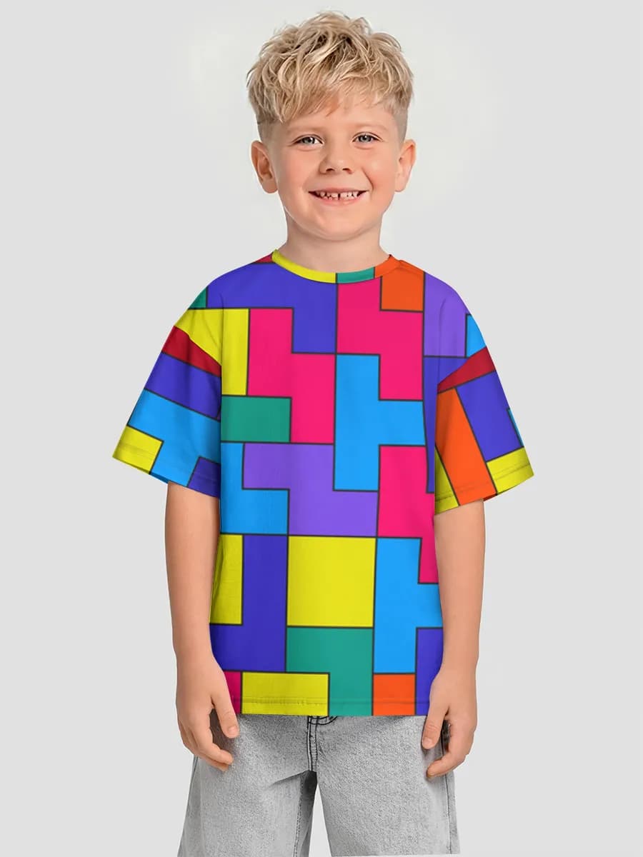 Boys' oversized cotton T-shirt