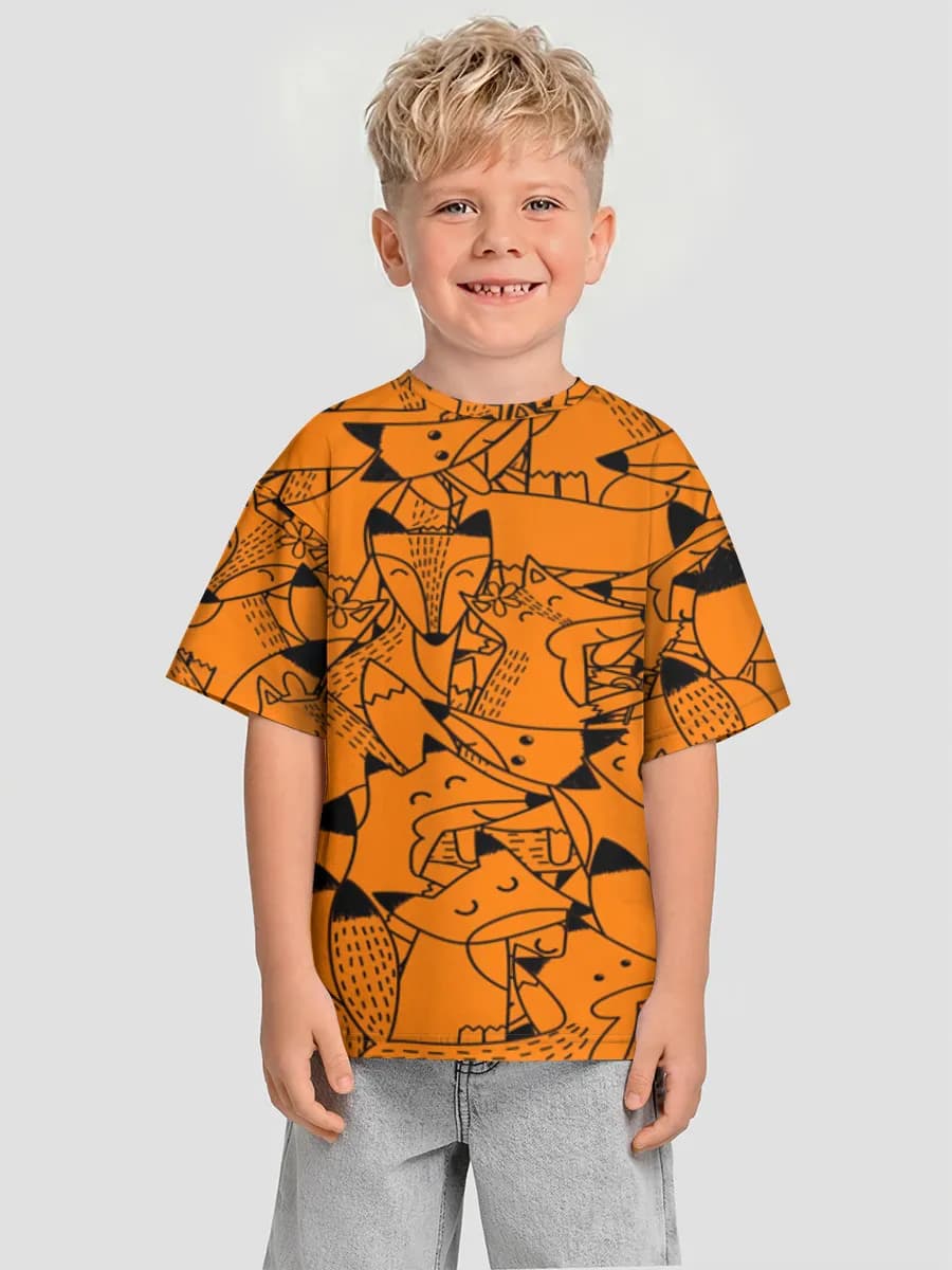 Boys' oversized cotton T-shirt