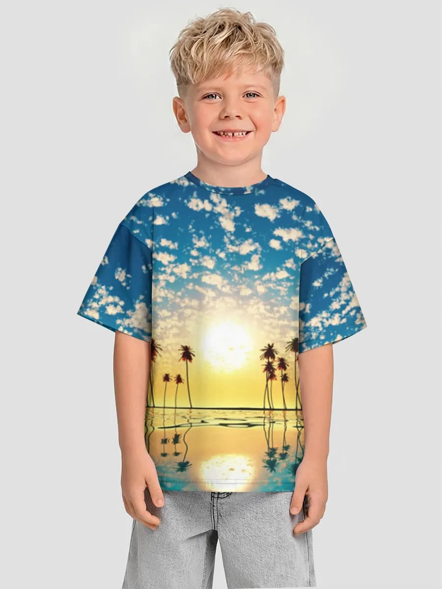 Boys' oversized cotton T-shirt
