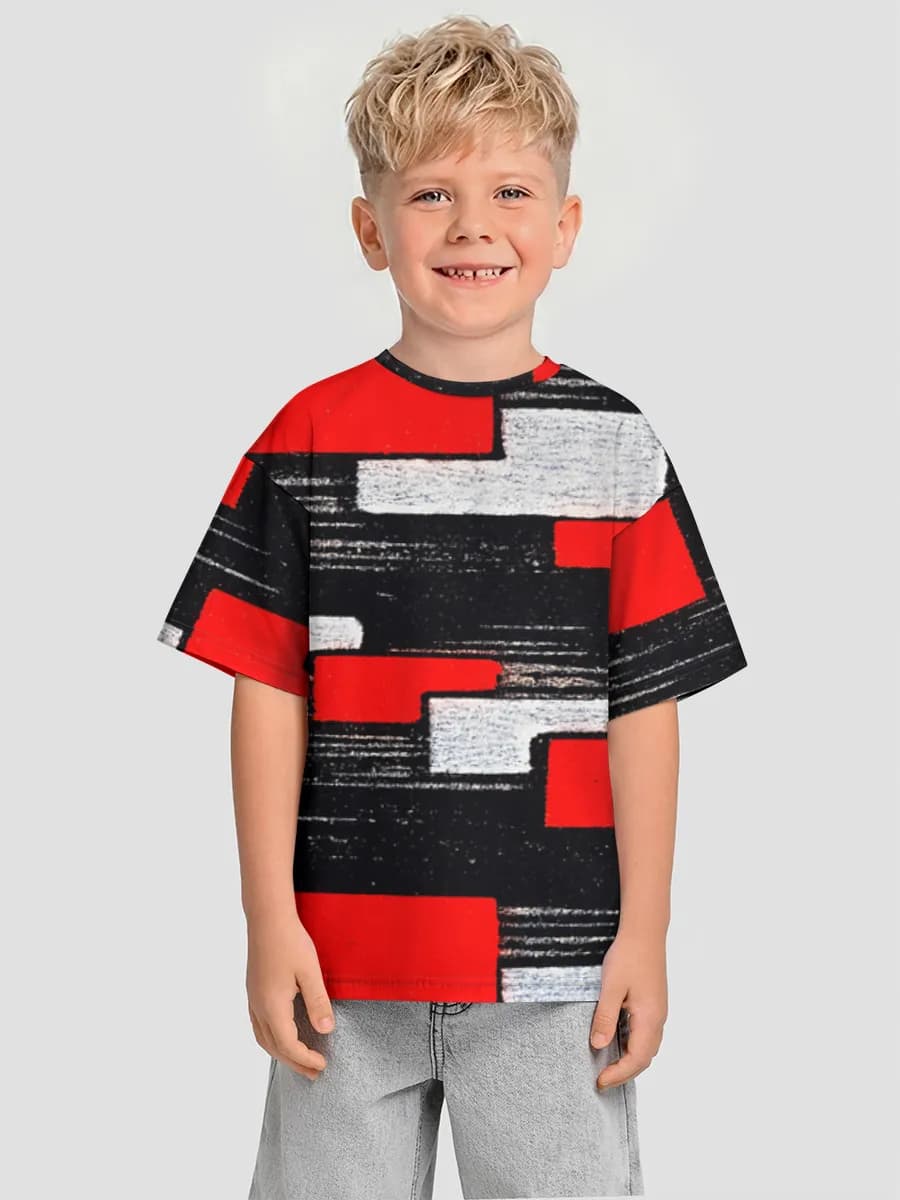 Boys' oversized cotton T-shirt
