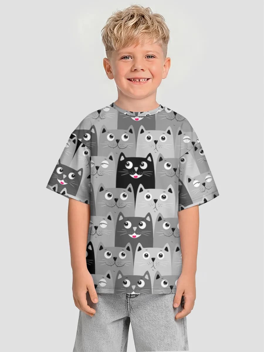 Boys' oversized cotton T-shirt