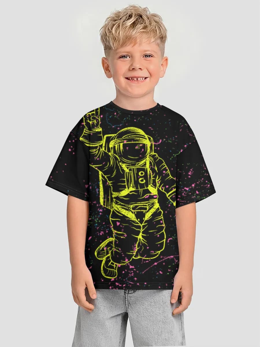Boys' oversized cotton T-shirt