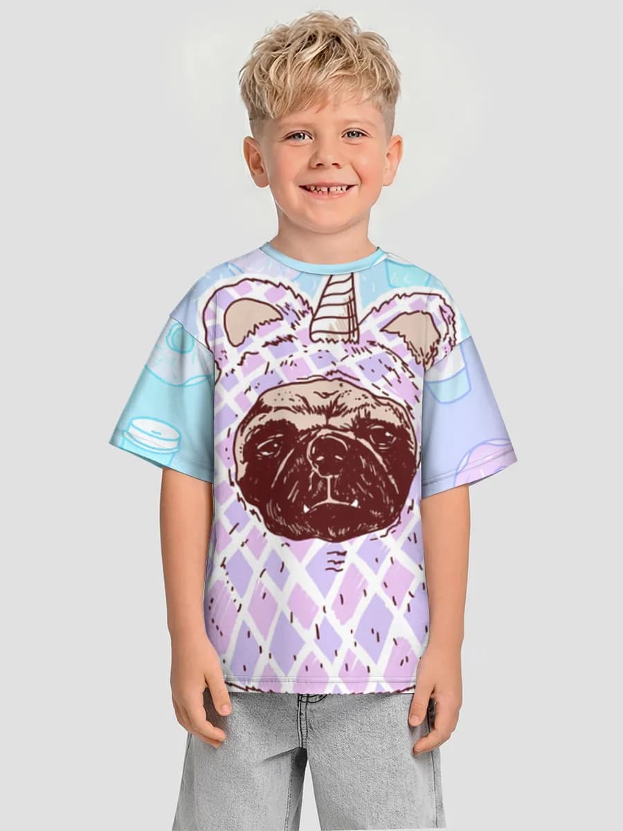 Boys' oversized cotton T-shirt