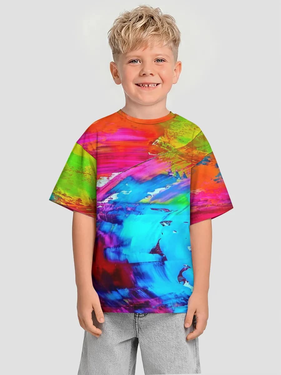 Boys' oversized cotton T-shirt
