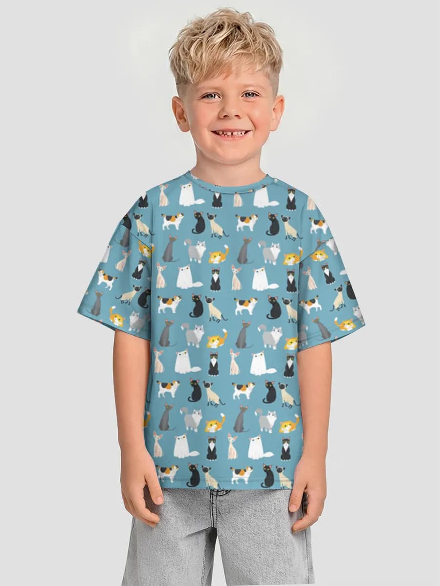 Boys' oversized cotton T-shirt