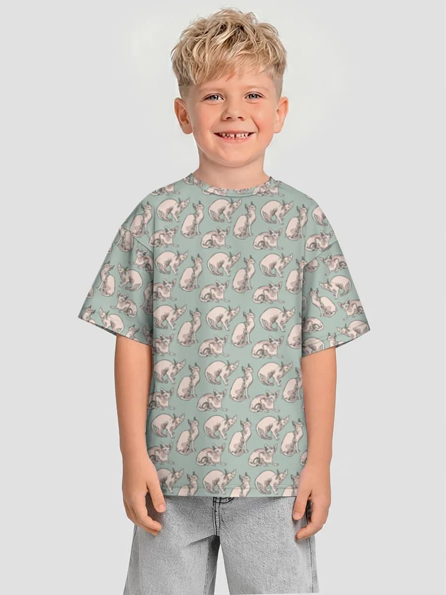 Boys' oversized cotton T-shirt