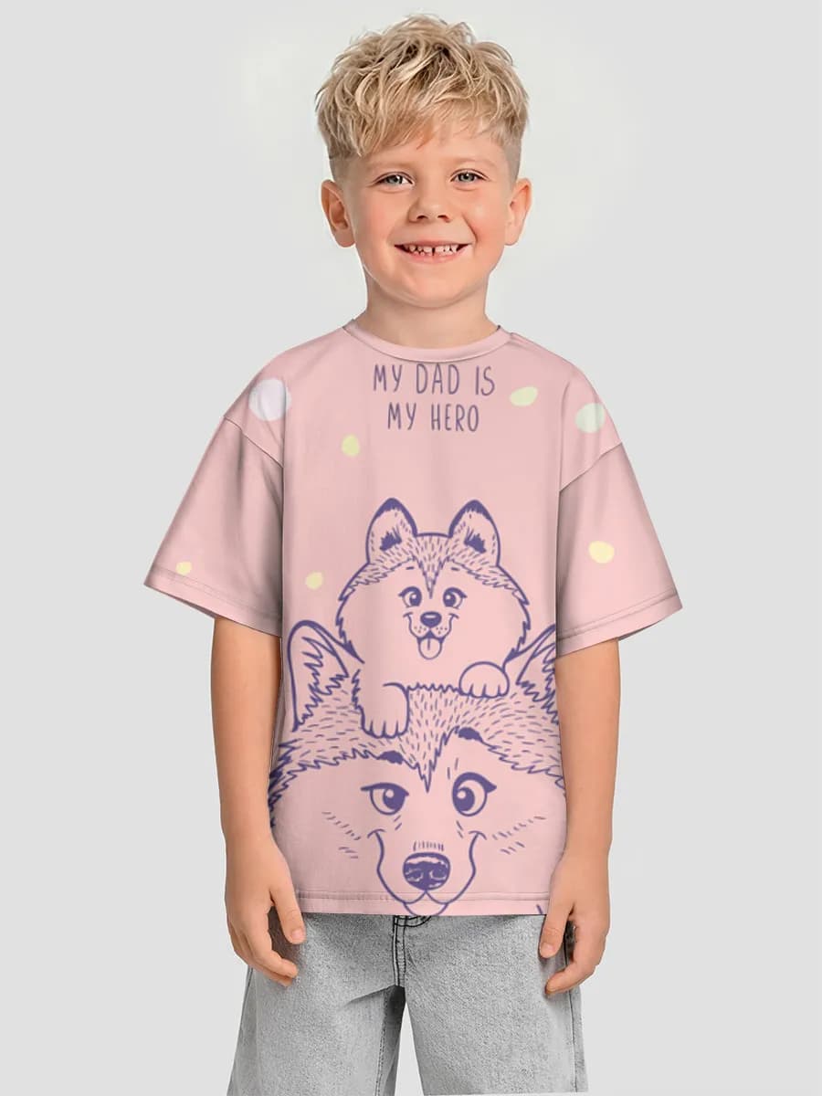 Boys' oversized cotton T-shirt