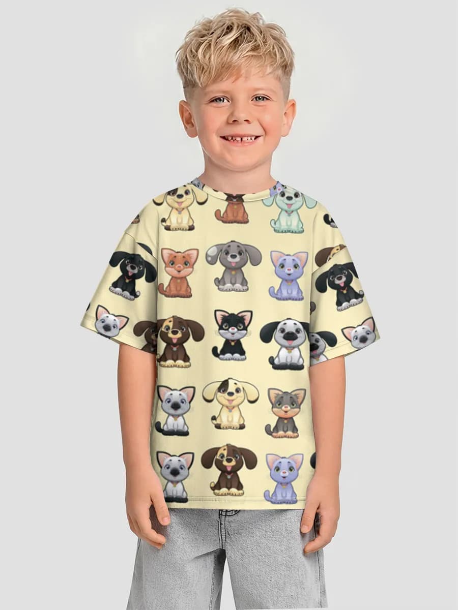 Boys' oversized cotton T-shirt