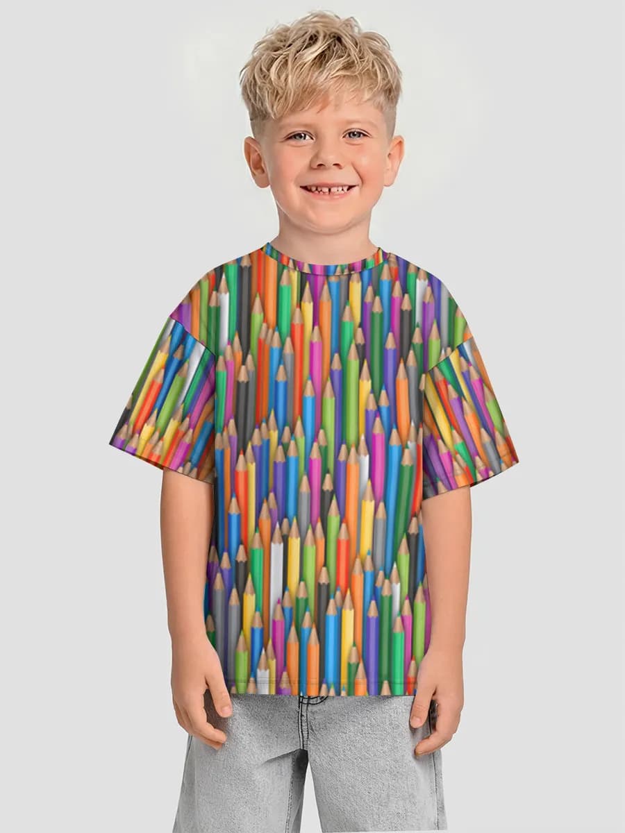 Boys' oversized cotton T-shirt