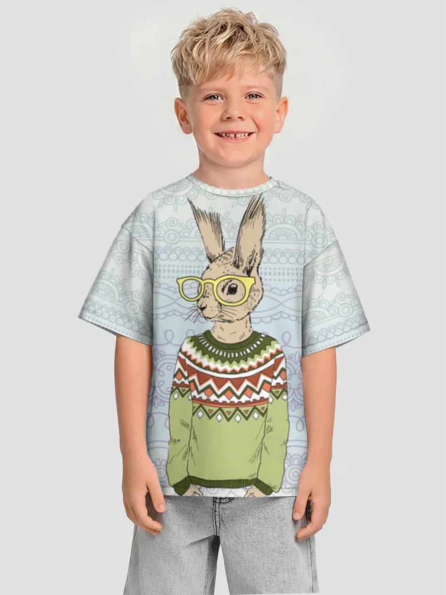 Boys' oversized cotton T-shirt
