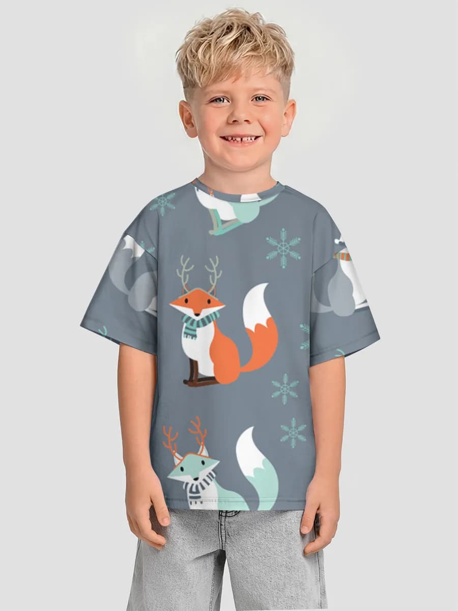 Boys' oversized cotton T-shirt