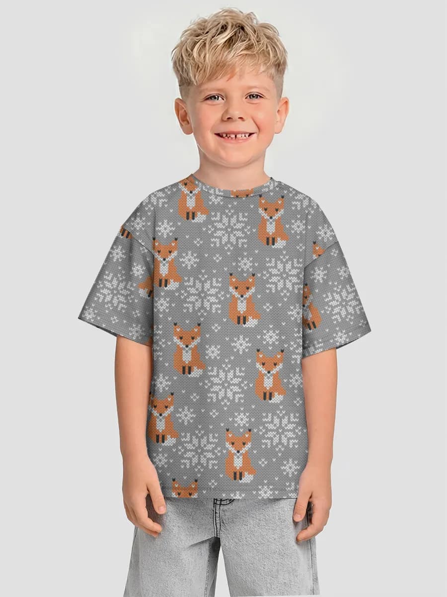 Boys' oversized cotton T-shirt