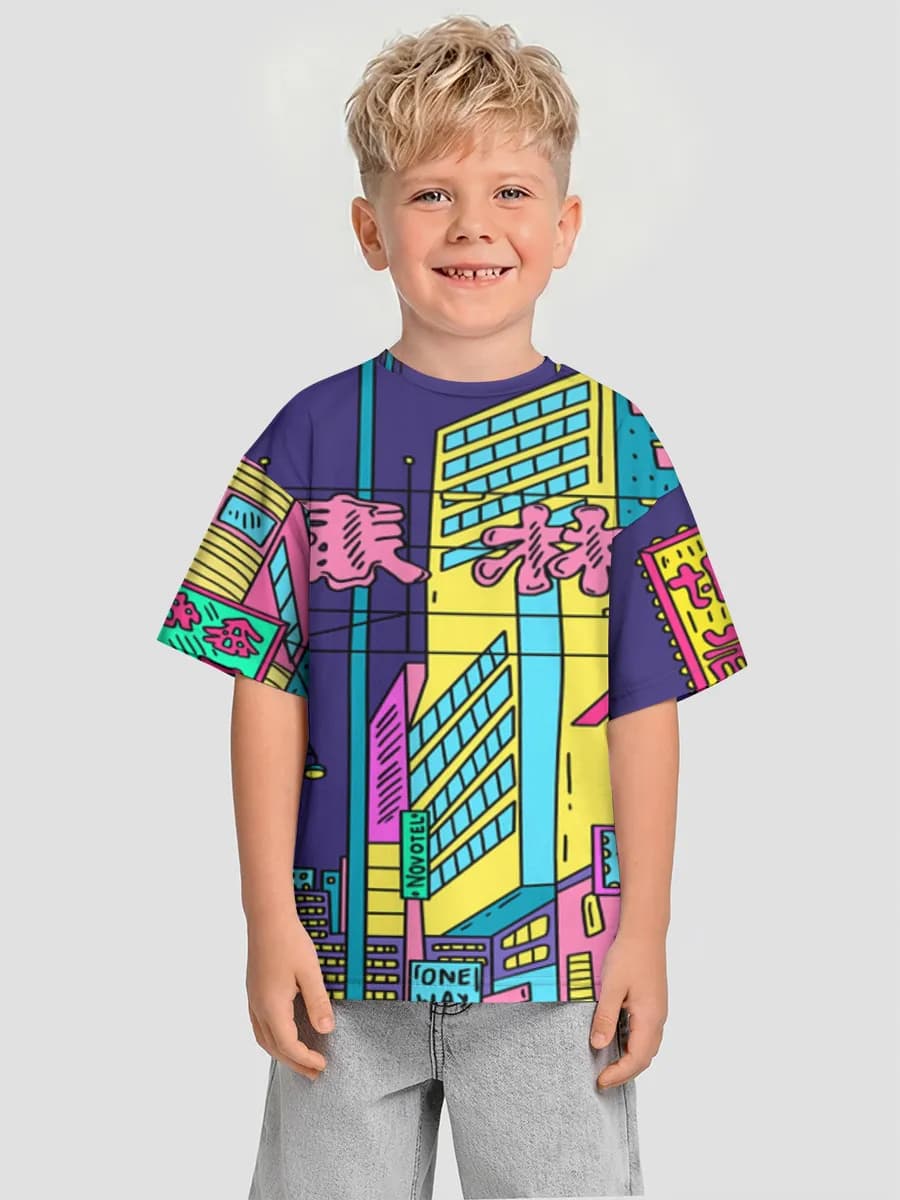 Boys' oversized cotton T-shirt