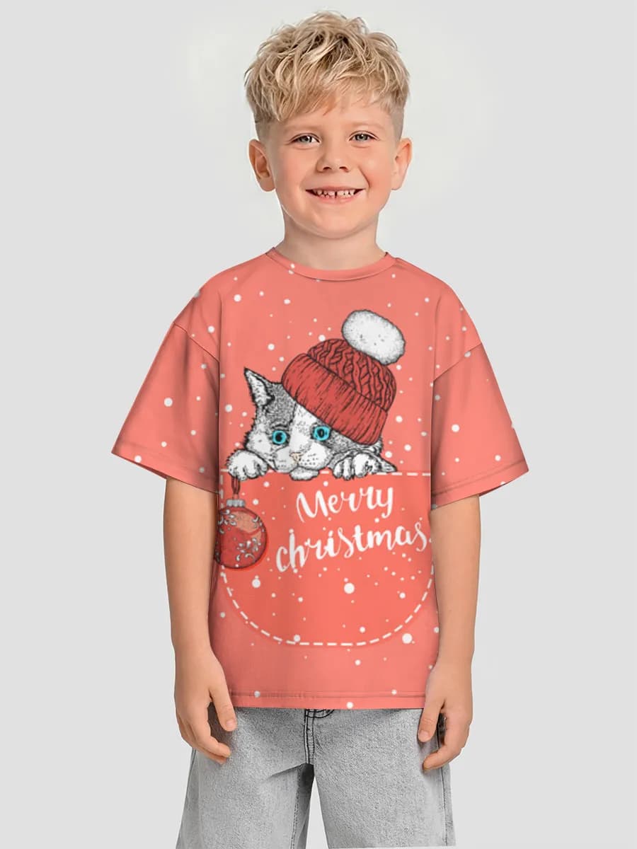 Boys' oversized cotton T-shirt