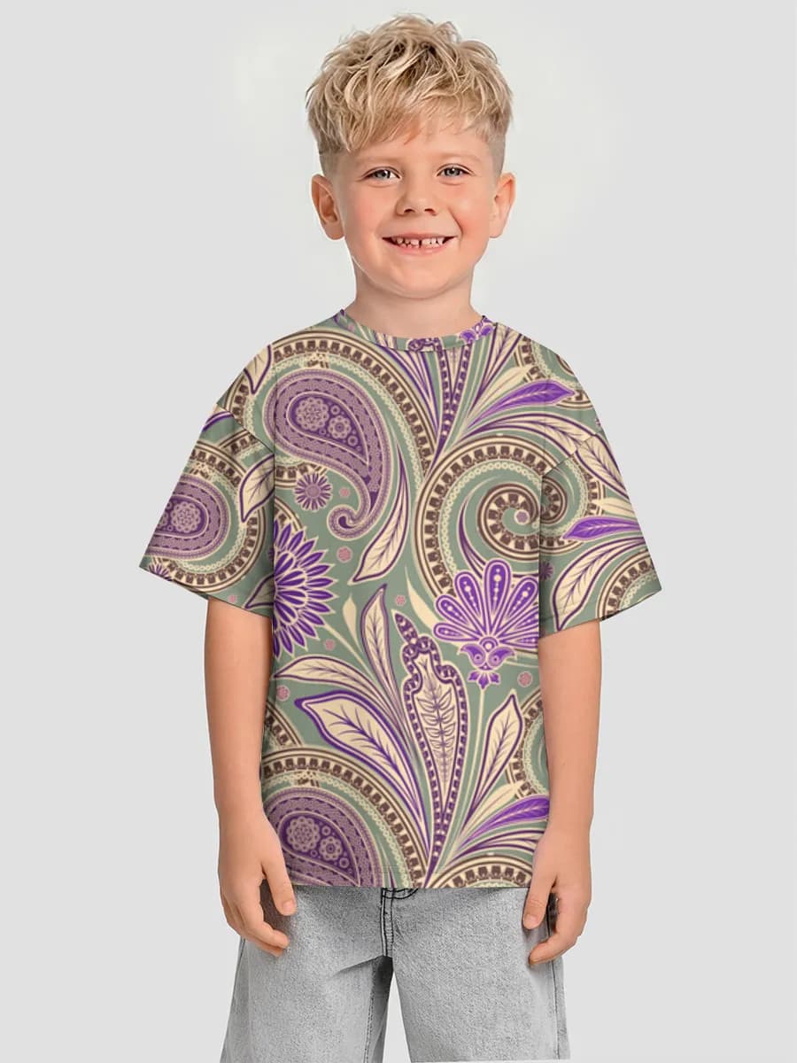 Boys' oversized cotton T-shirt