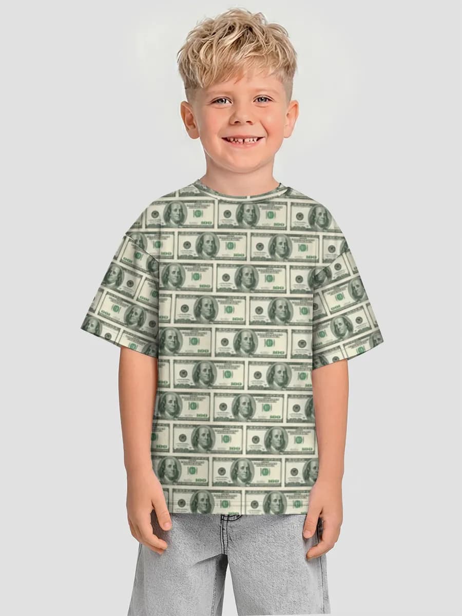Boys' oversized cotton T-shirt