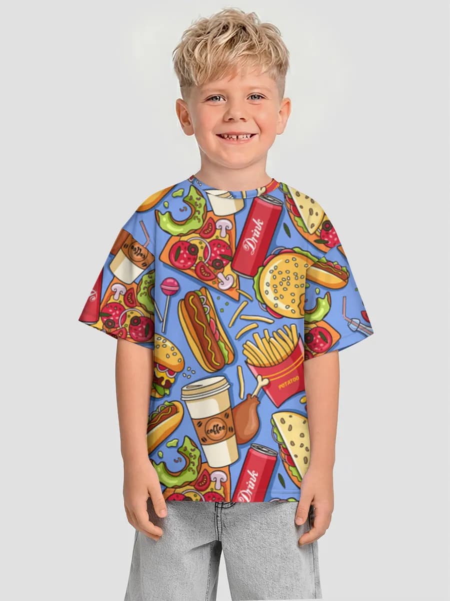 Oversized Baumwoll-T-Shirt Jungen