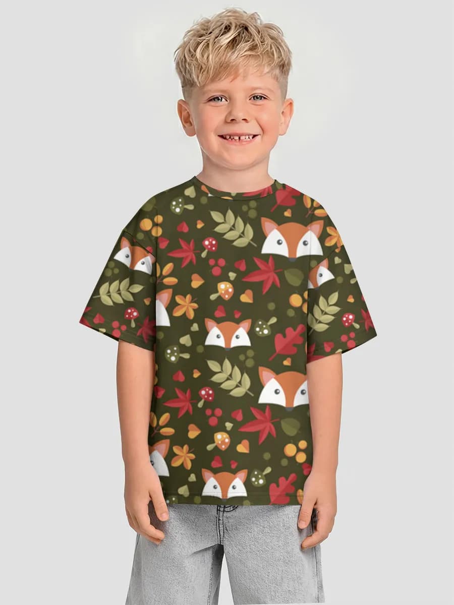 Boys' oversized cotton T-shirt