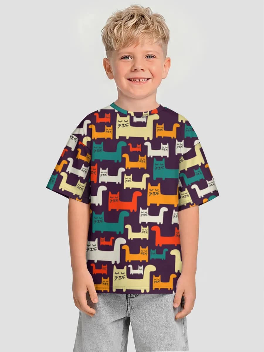 Boys' oversized cotton T-shirt