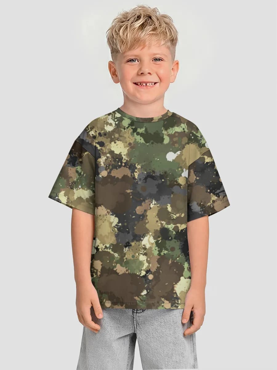 Boys' oversized cotton T-shirt