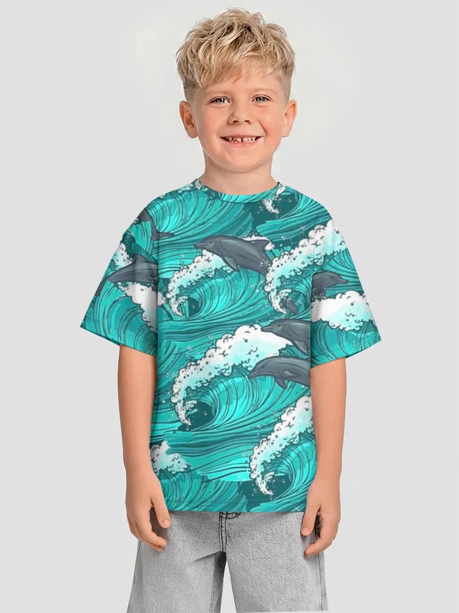 Oversized Baumwoll-T-Shirt Jungen