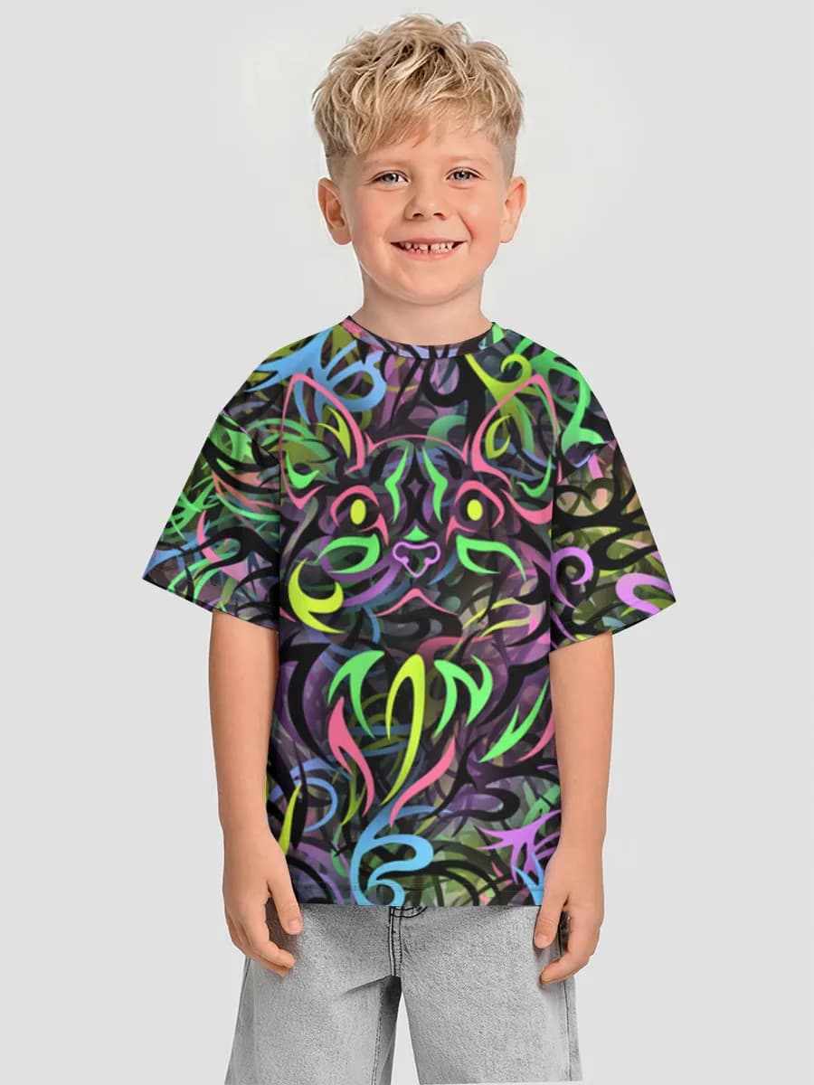 Boys' oversized cotton T-shirt
